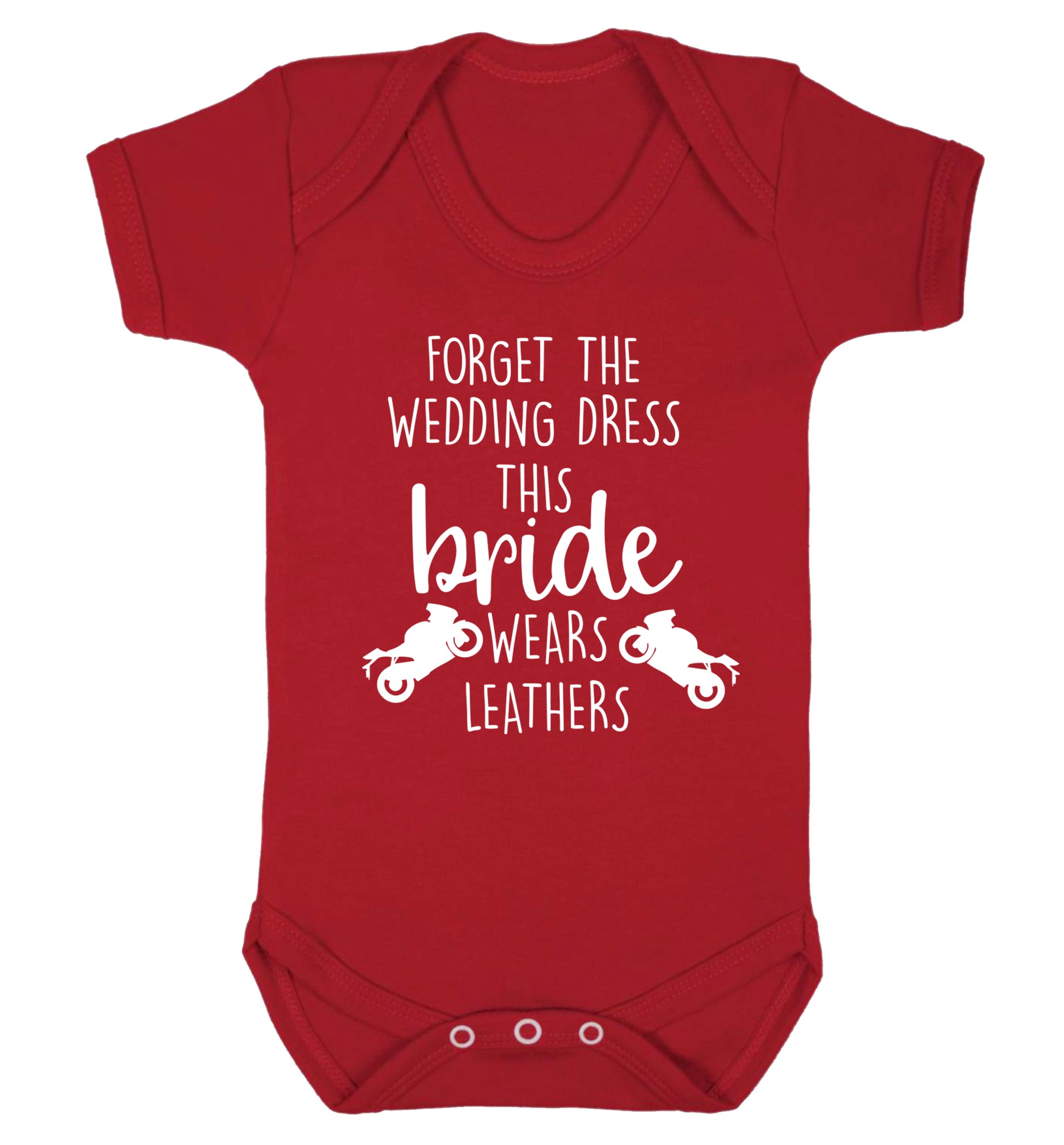 Forget the wedding dress this bride wears leathers Baby Vest red 18-24 months