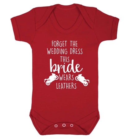 Forget Wedding Dress Bride Wears Leathers Baby Vest red 18-24 months