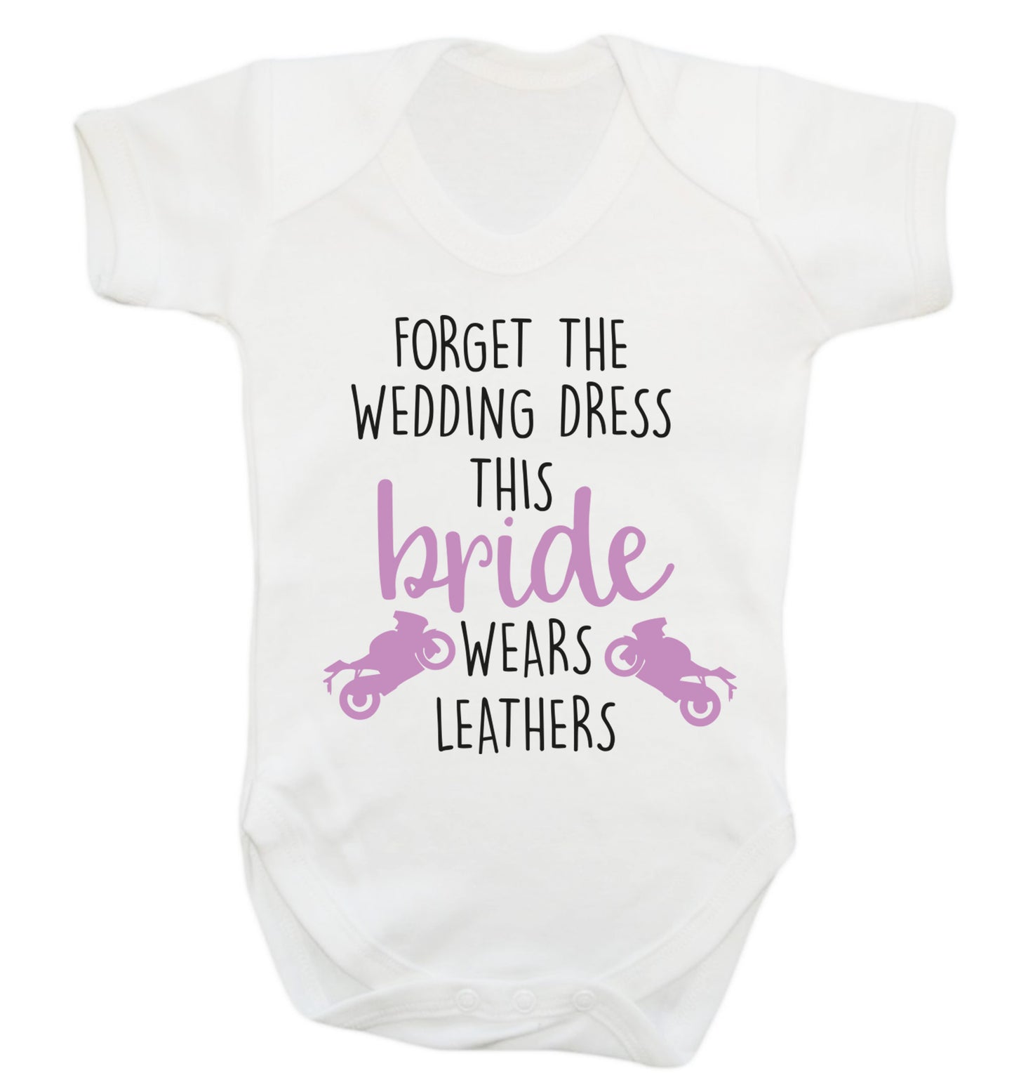 Forget the wedding dress this bride wears leathers Baby Vest white 18-24 months
