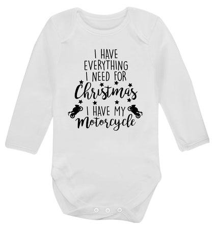 I have everything I need for Christmas I have my motorcycle Baby Vest long sleeved white 6-12 months