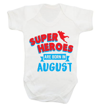 Superheroes are born in August Baby Vest white 18-24 months