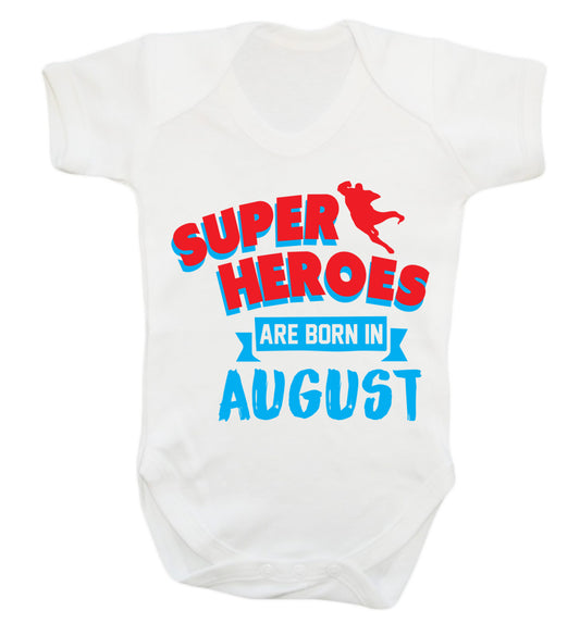 Superheroes are born in August Baby Vest white 18-24 months
