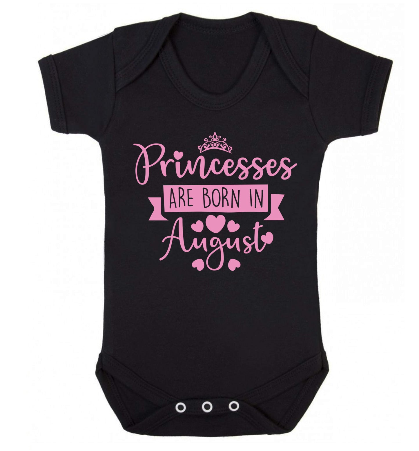 Princesses are born in August Baby Vest black 18-24 months