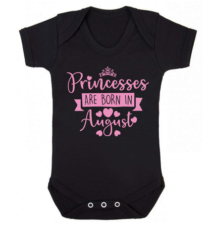Princesses are born in August Baby Vest black 18-24 months