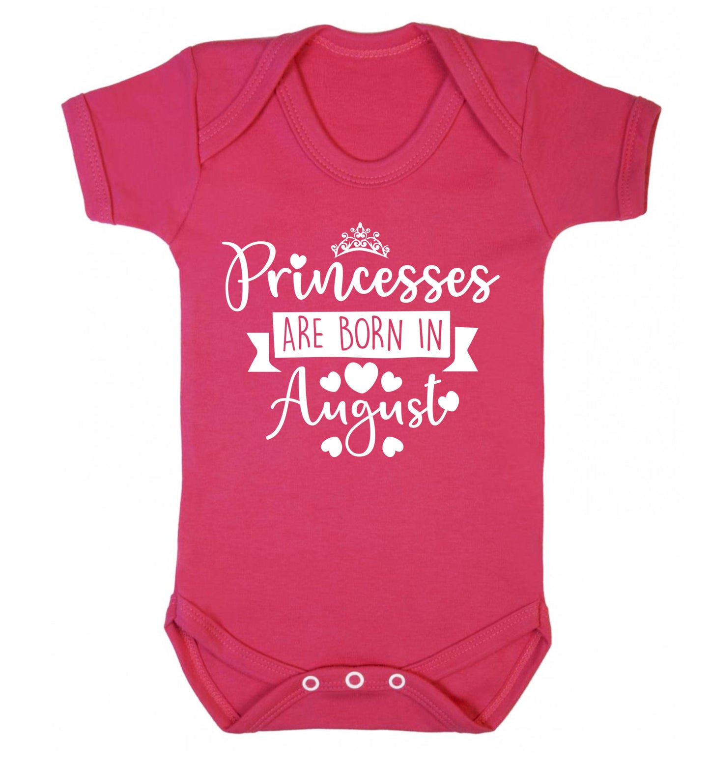 Princesses are born in August Baby Vest dark pink 18-24 months