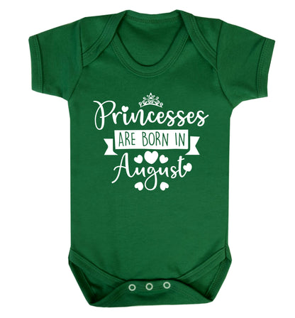 Princesses are born in August Baby Vest green 18-24 months