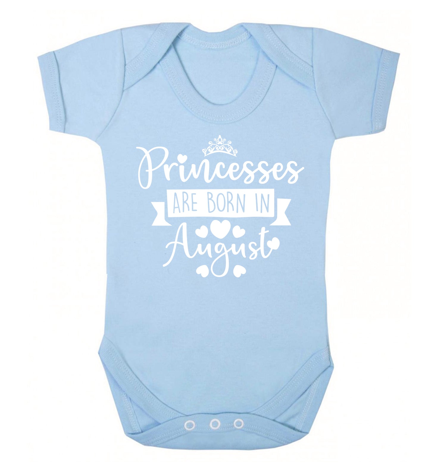 Princesses are born in August Baby Vest pale blue 18-24 months