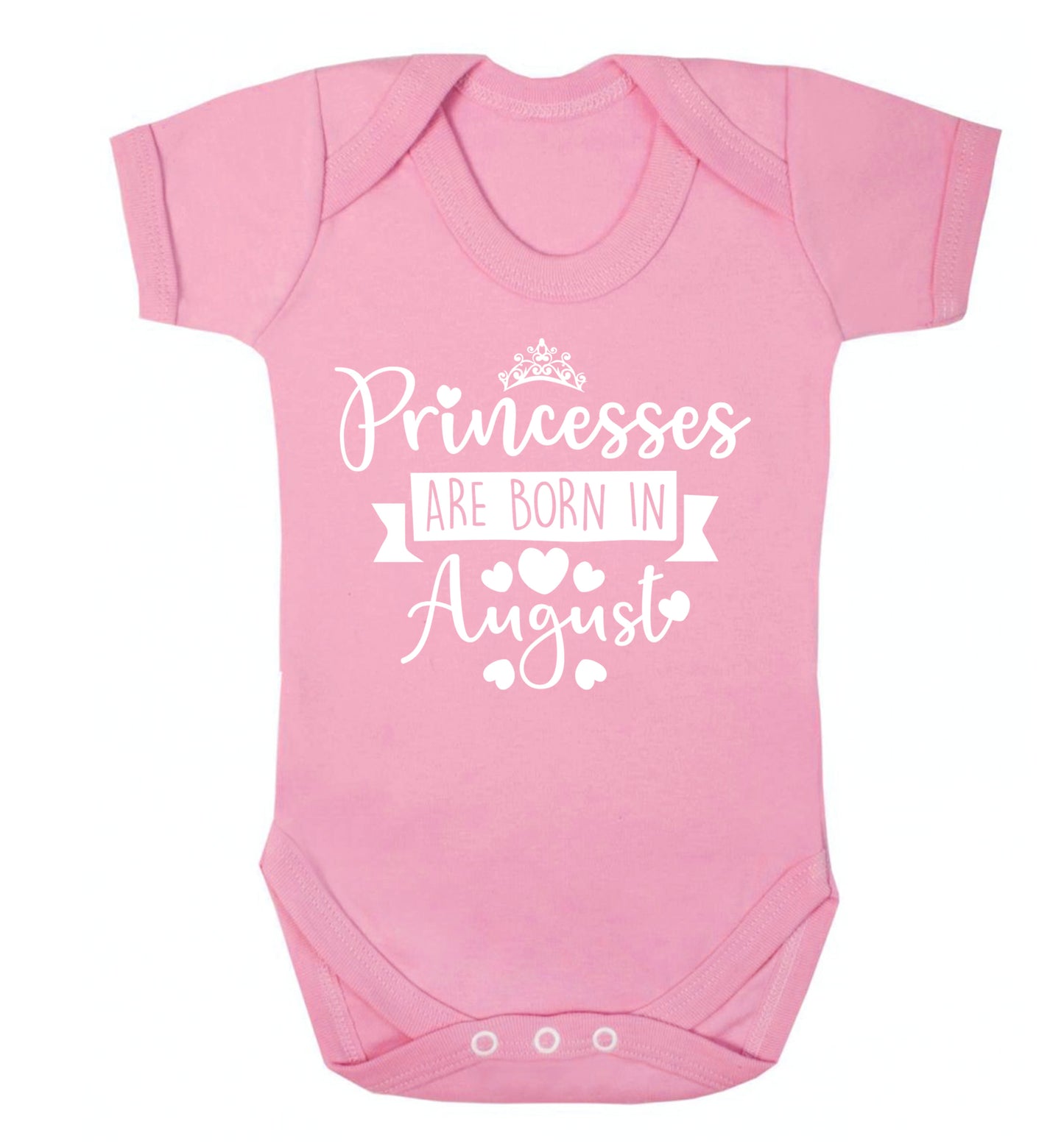 Princesses are born in August Baby Vest pale pink 18-24 months