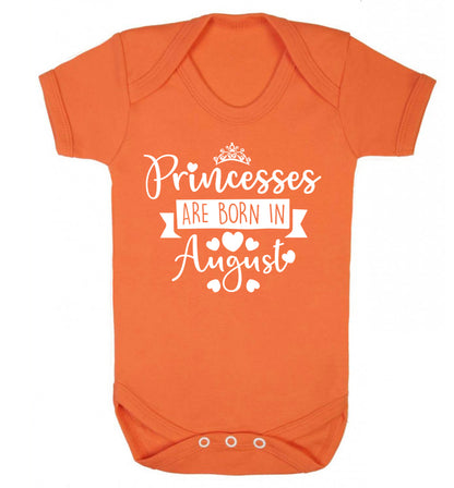 Princesses are born in August Baby Vest orange 18-24 months