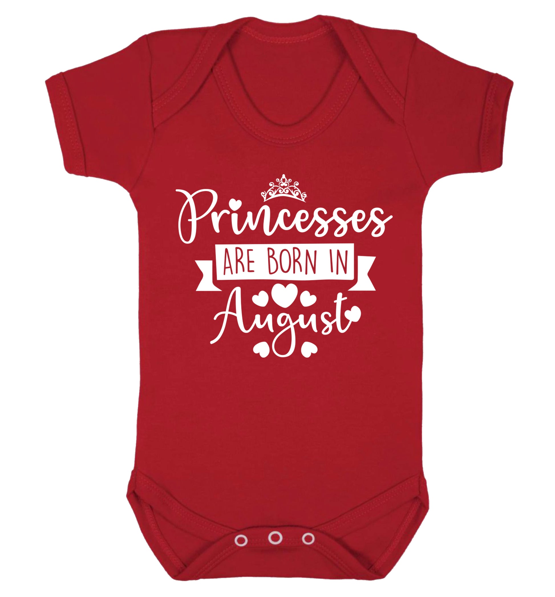 Princesses are born in August Baby Vest red 18-24 months