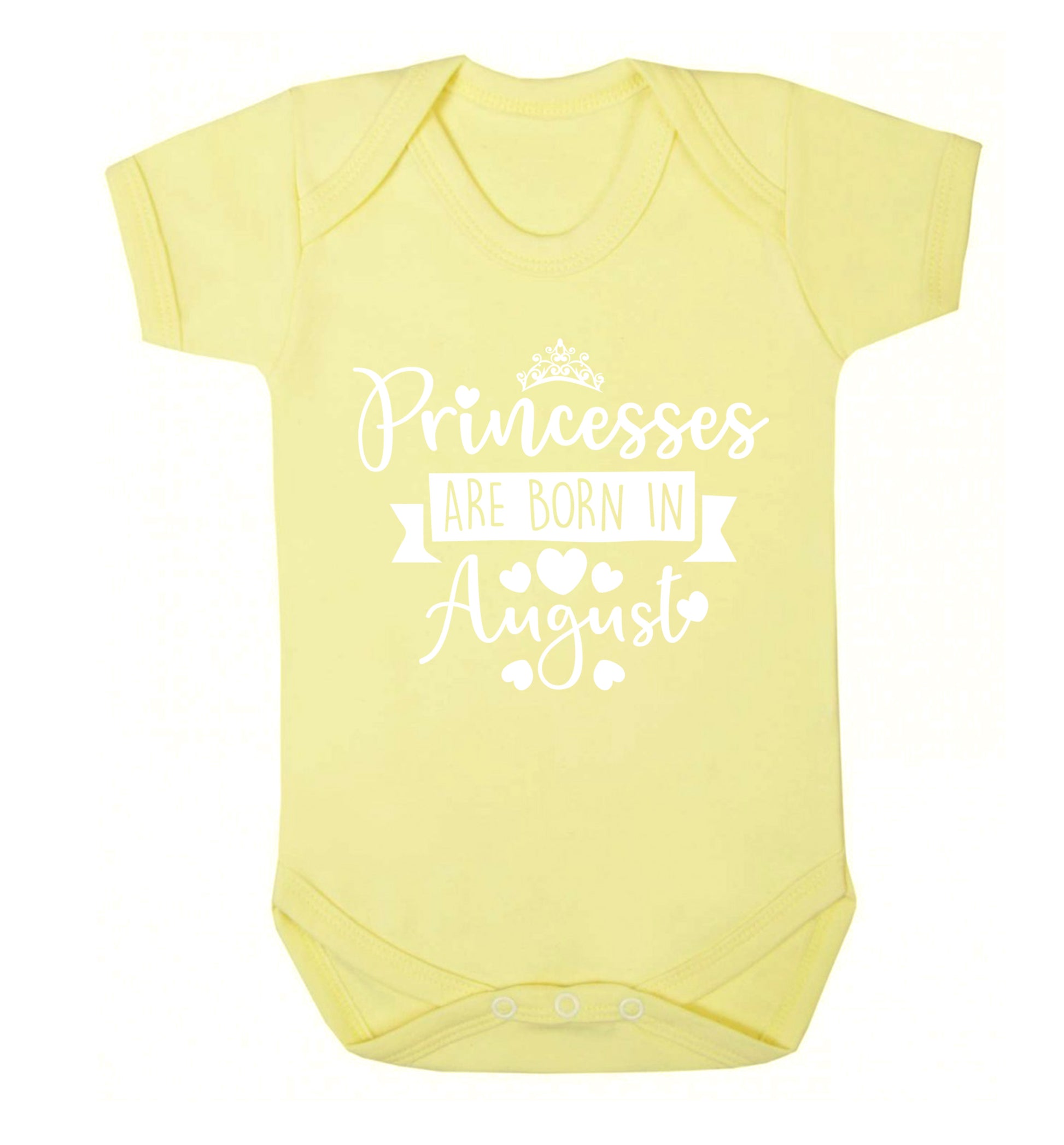 Princesses are born in August Baby Vest pale yellow 18-24 months