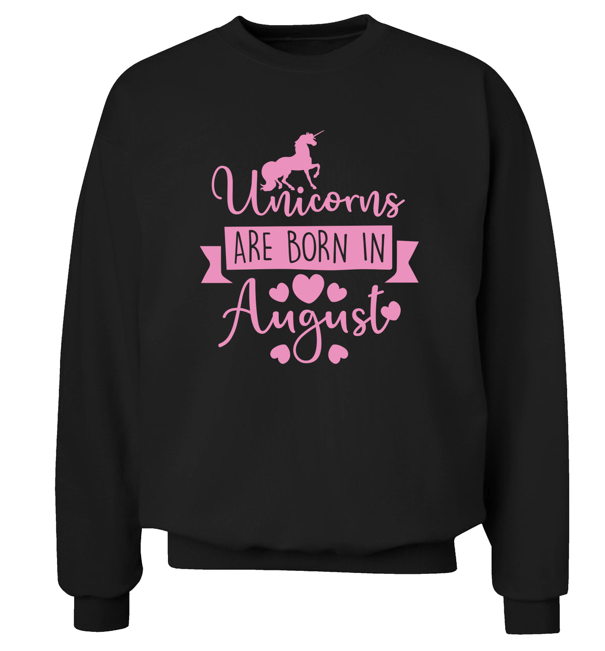 Unicorns are born in August Adult's unisex black Sweater 2XL