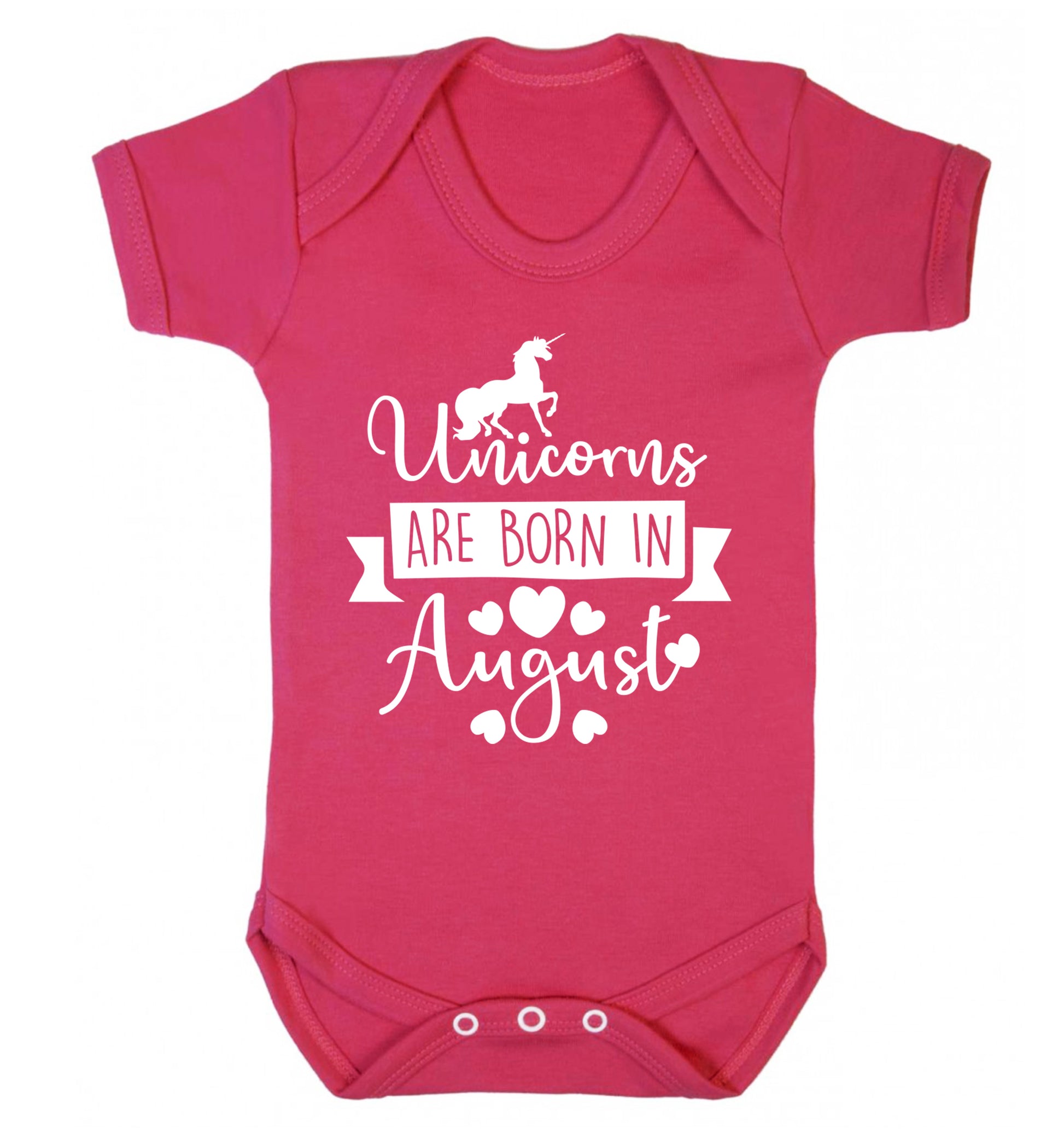 Unicorns are born in August Baby Vest dark pink 18-24 months