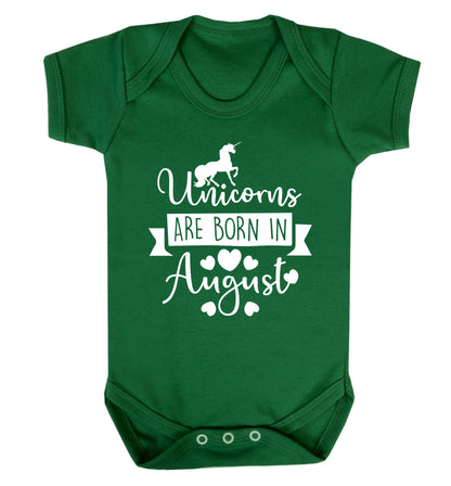Unicorns are born in August Baby Vest green 18-24 months