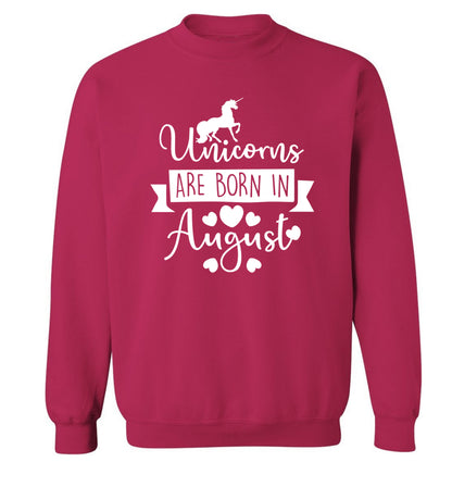 Unicorns are born in August Adult's unisex pink Sweater 2XL