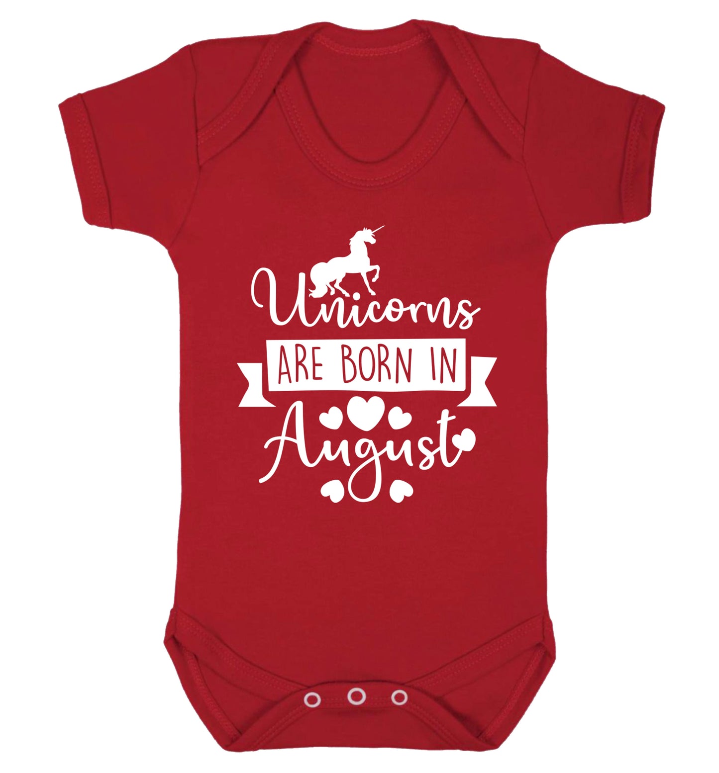 Unicorns are born in August Baby Vest red 18-24 months