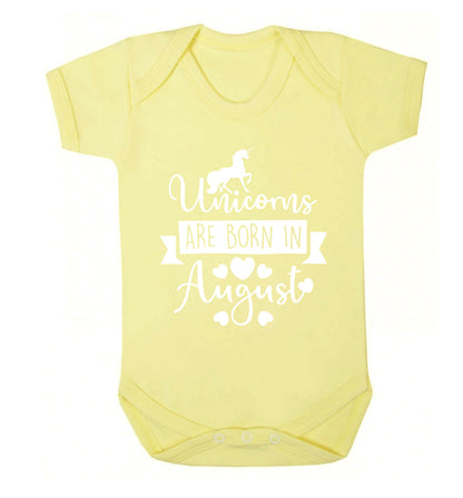Unicorns are born in August Baby Vest pale yellow 18-24 months