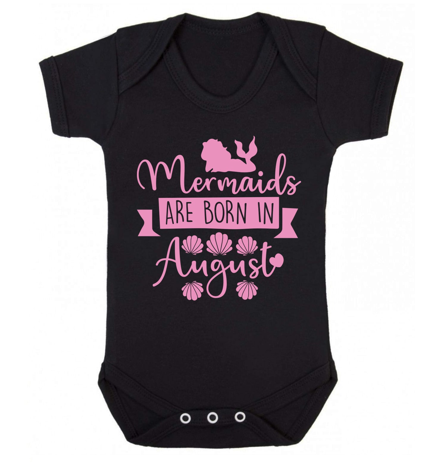 Mermaids are born in August Baby Vest black 18-24 months