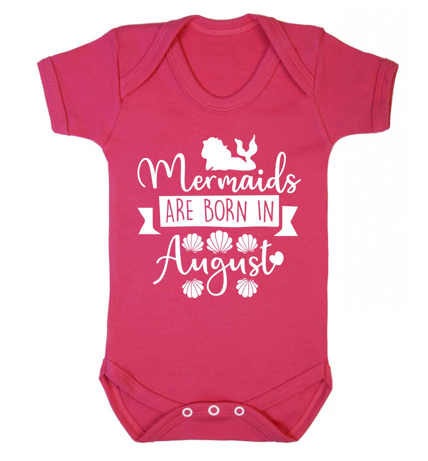 Mermaids are born in August Baby Vest dark pink 18-24 months