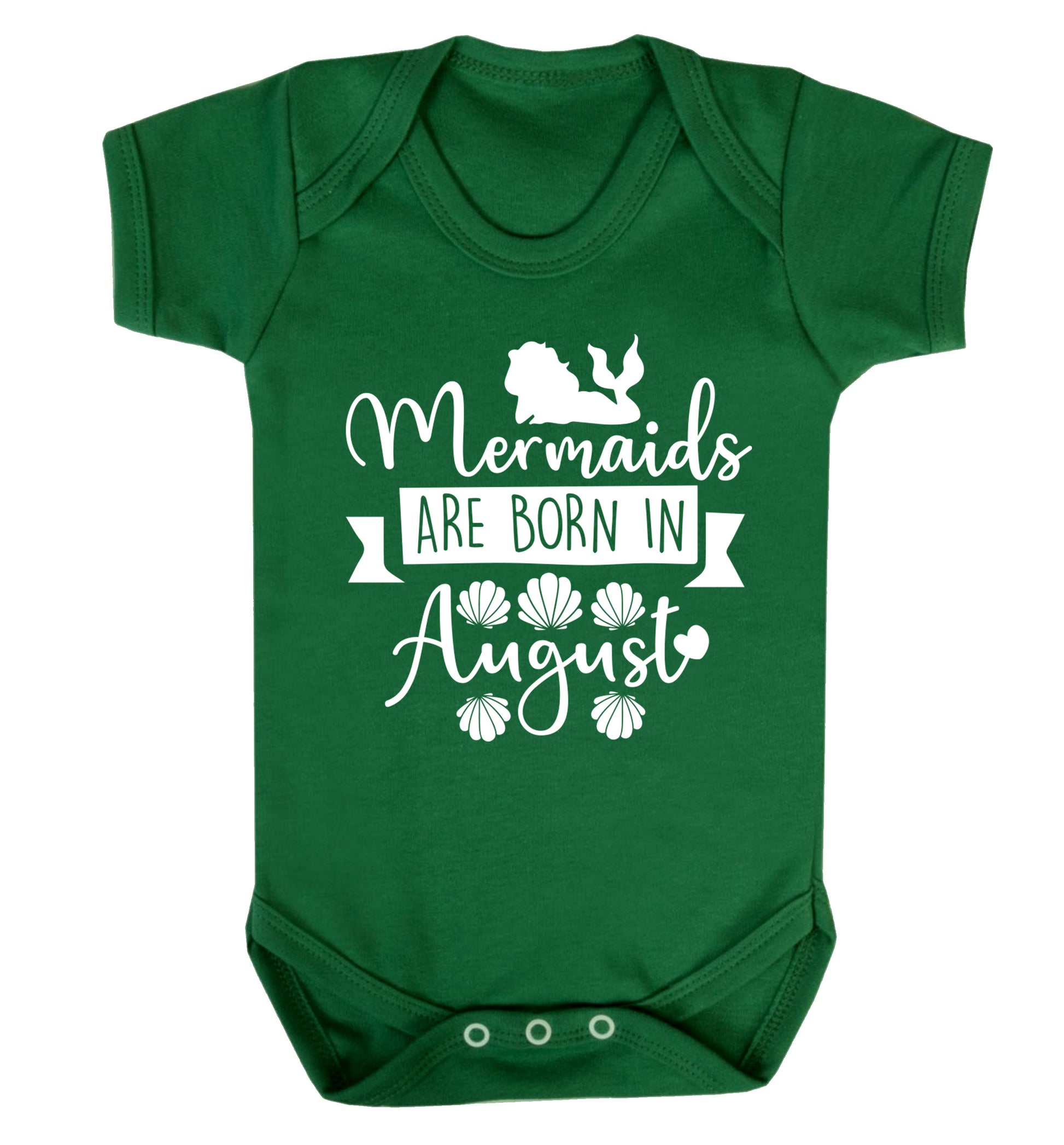Mermaids are born in August Baby Vest green 18-24 months