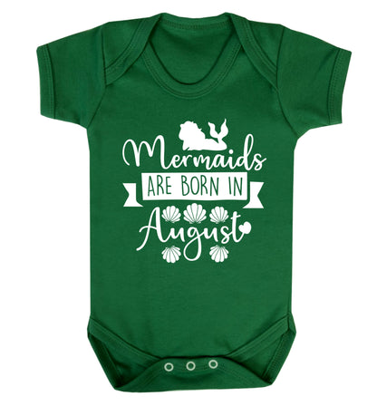 Mermaids are born in August Baby Vest green 18-24 months