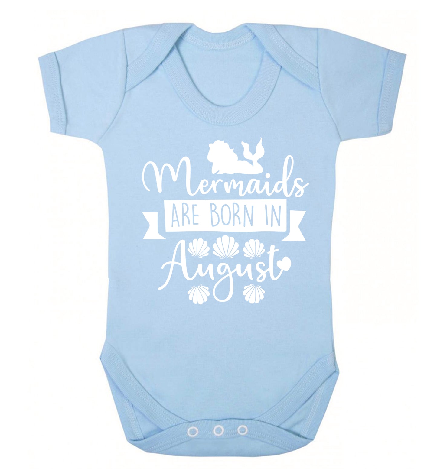 Mermaids are born in August Baby Vest pale blue 18-24 months