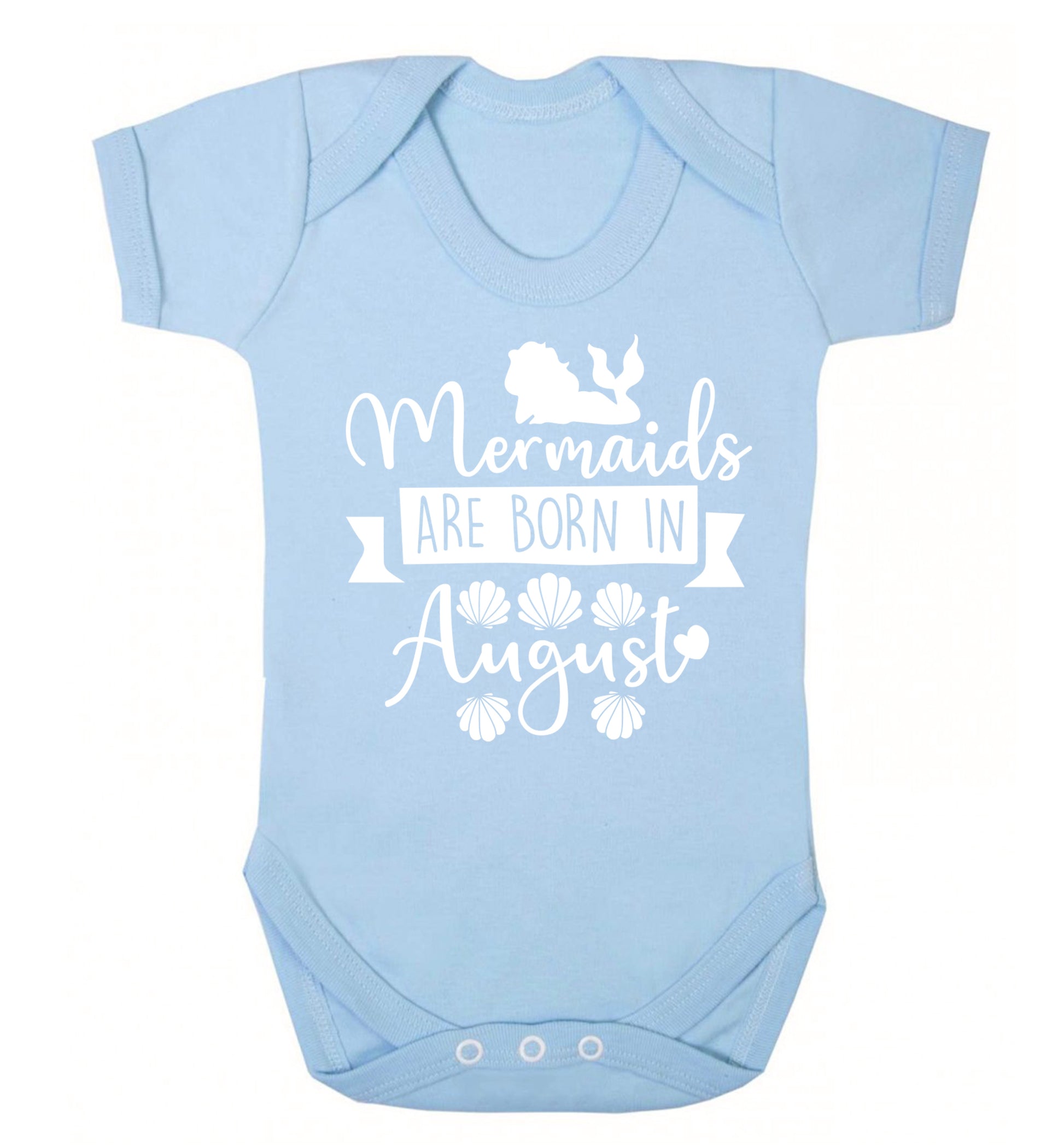 Mermaids are born in August Baby Vest pale blue 18-24 months