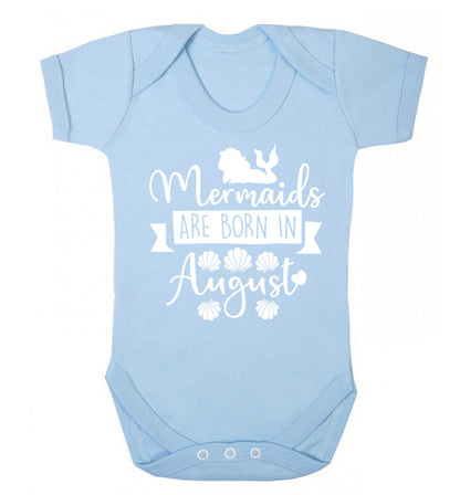 Mermaids are born in August Baby Vest pale blue 18-24 months