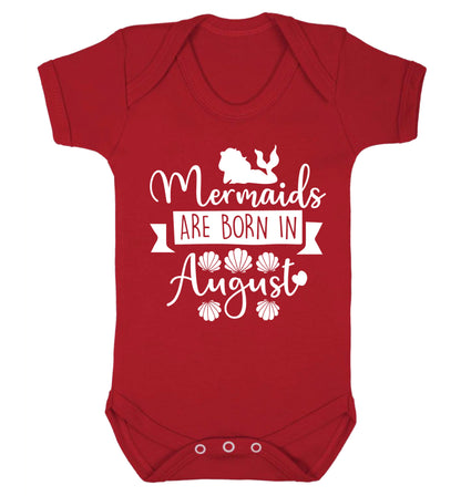 Mermaids are born in August Baby Vest red 18-24 months