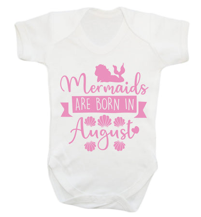 Mermaids are born in August Baby Vest white 18-24 months