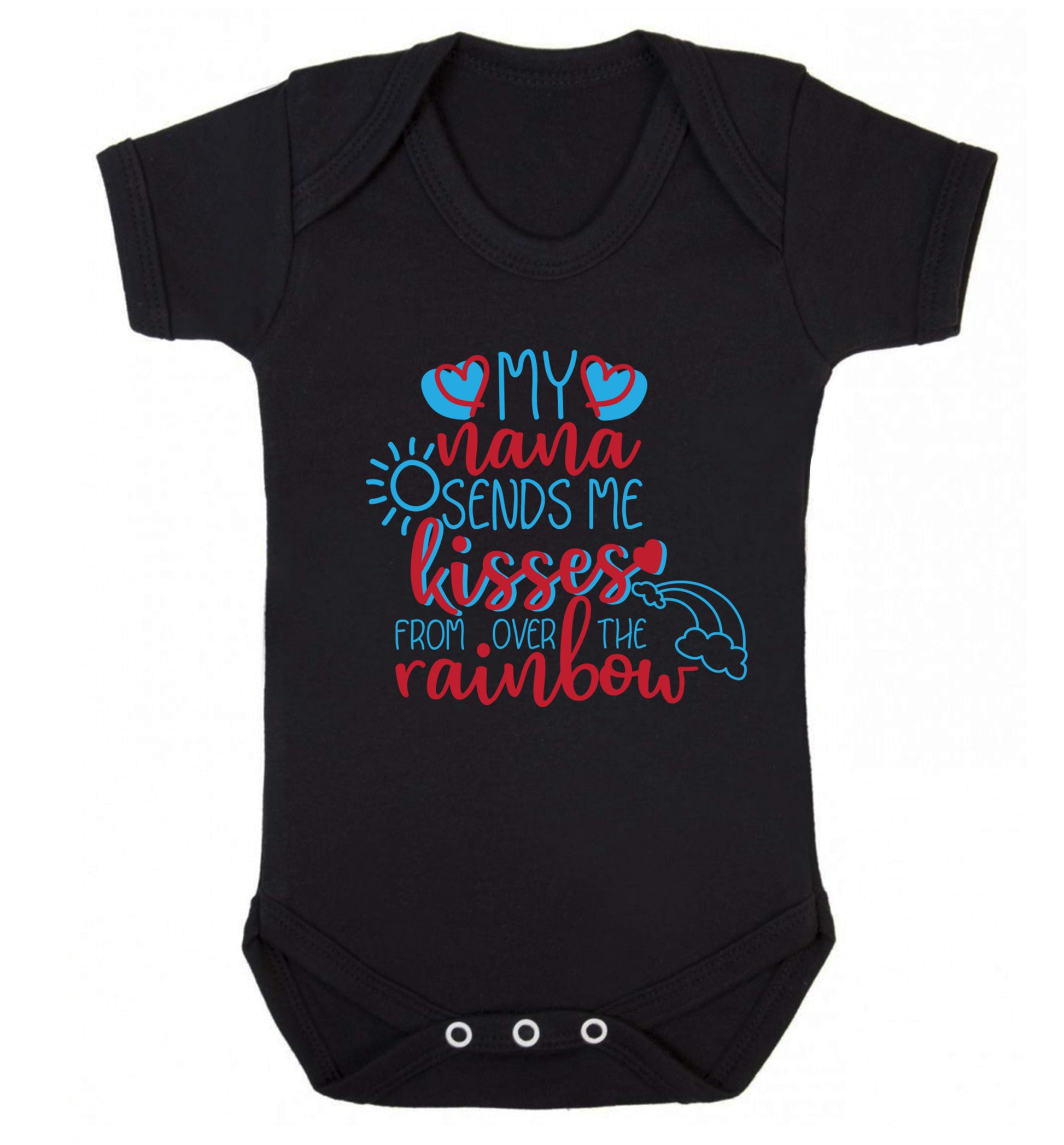 My nana sends me kisses from over the rainbow Baby Vest black 18-24 months