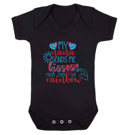 My nana sends me kisses from over the rainbow Baby Vest black 18-24 months