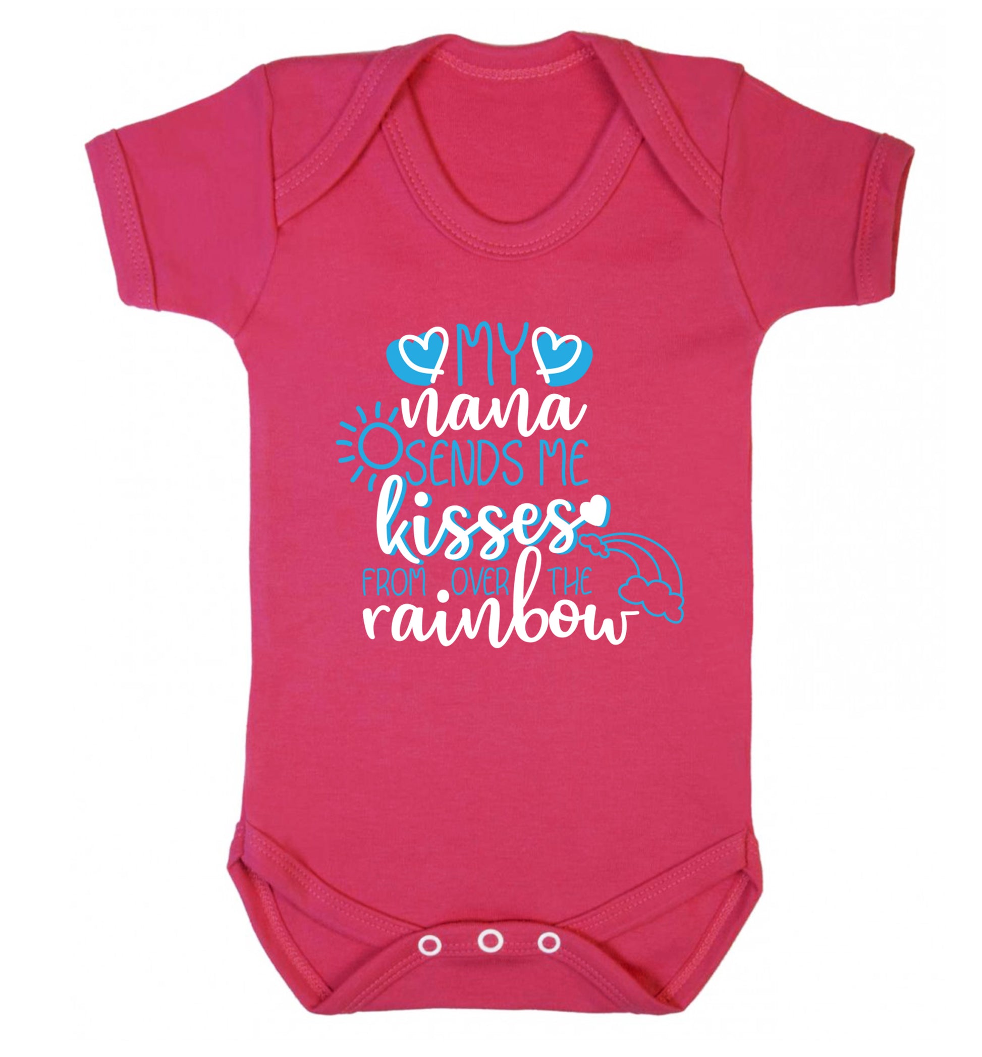 My nana sends me kisses from over the rainbow Baby Vest dark pink 18-24 months