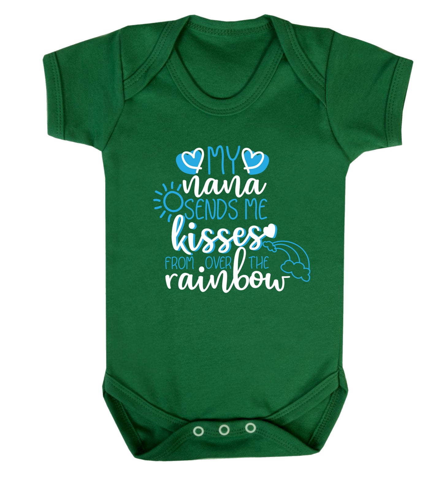 My nana sends me kisses from over the rainbow Baby Vest green 18-24 months