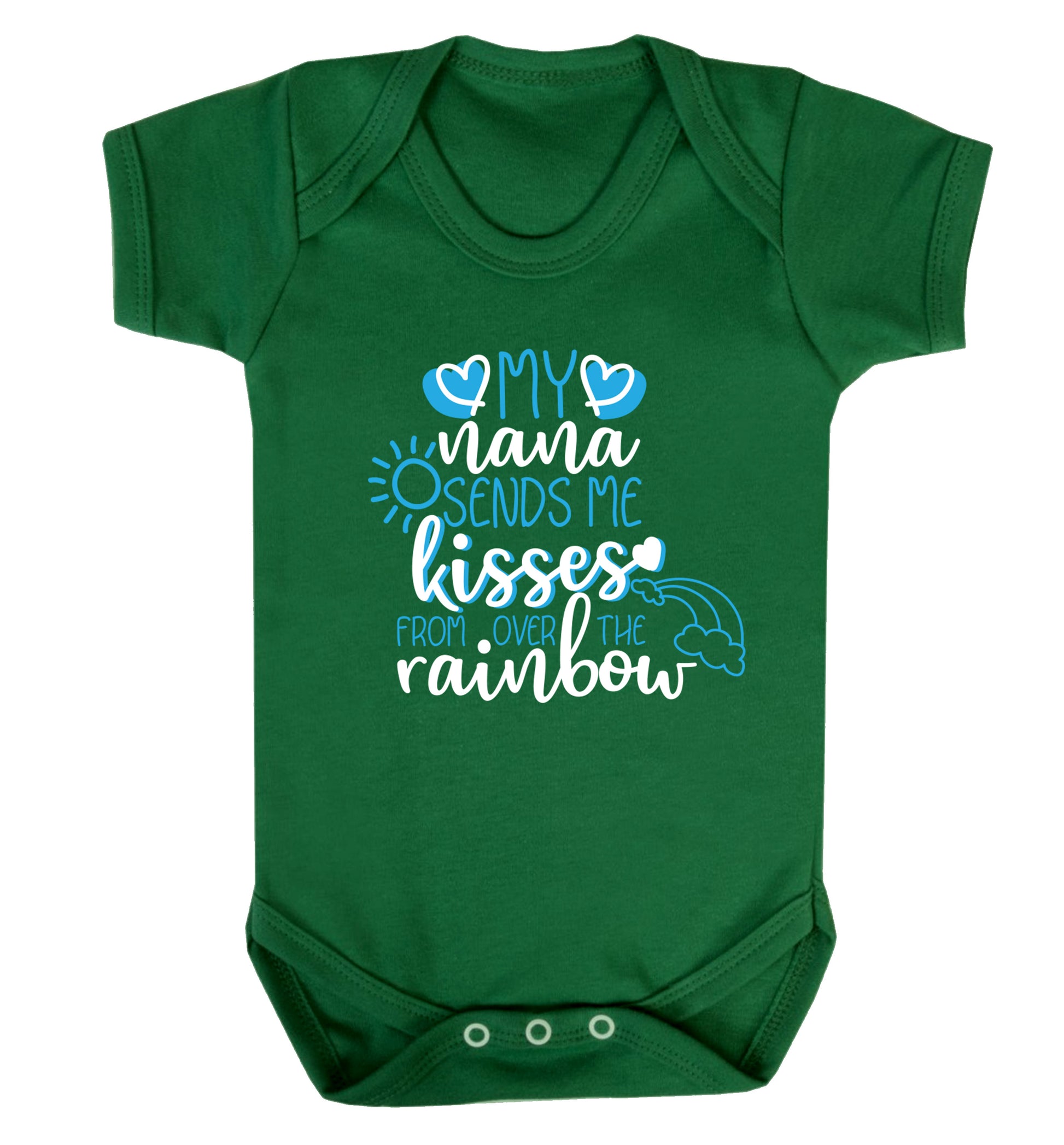 My nana sends me kisses from over the rainbow Baby Vest green 18-24 months