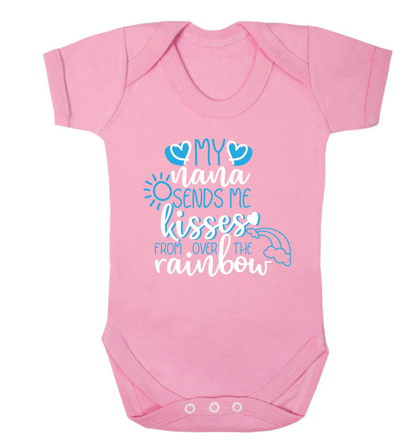 My nana sends me kisses from over the rainbow Baby Vest pale pink 18-24 months