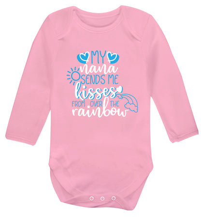 My nana sends me kisses from over the rainbow Baby Vest long sleeved pale pink 6-12 months