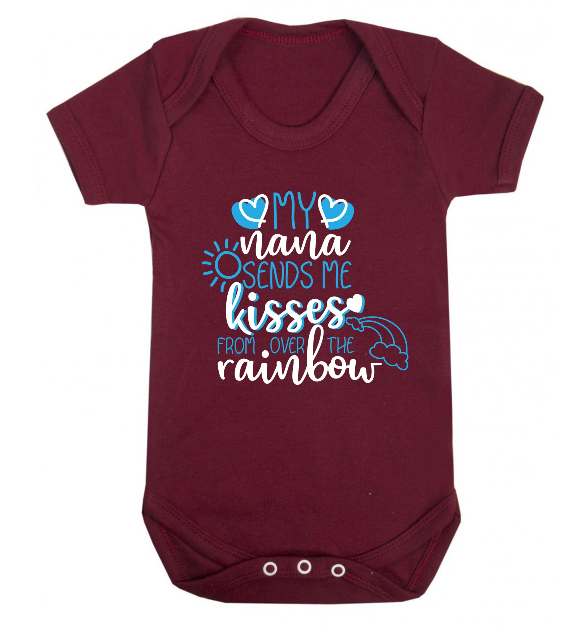 My nana sends me kisses from over the rainbow Baby Vest maroon 18-24 months