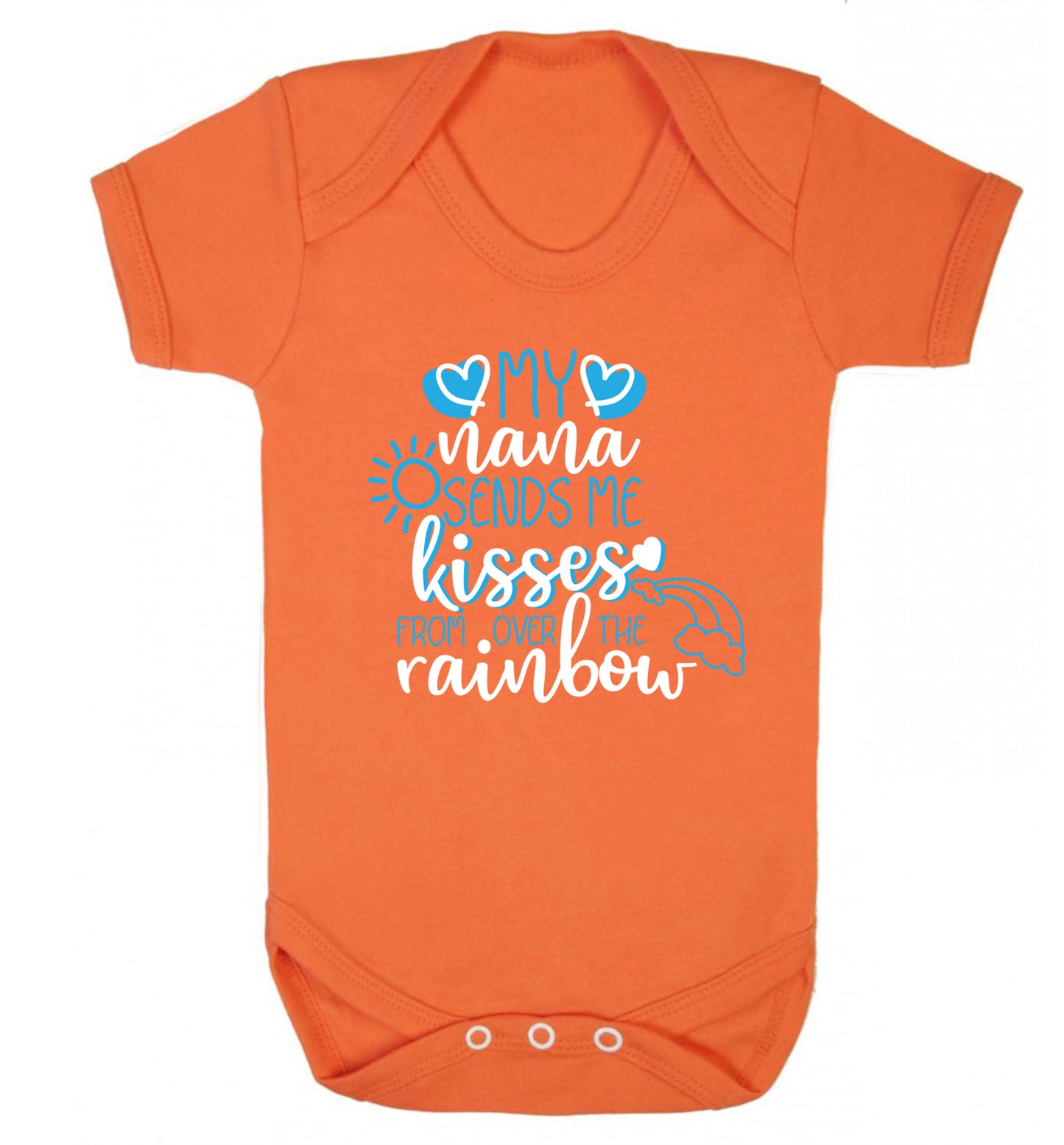 My nana sends me kisses from over the rainbow Baby Vest orange 18-24 months