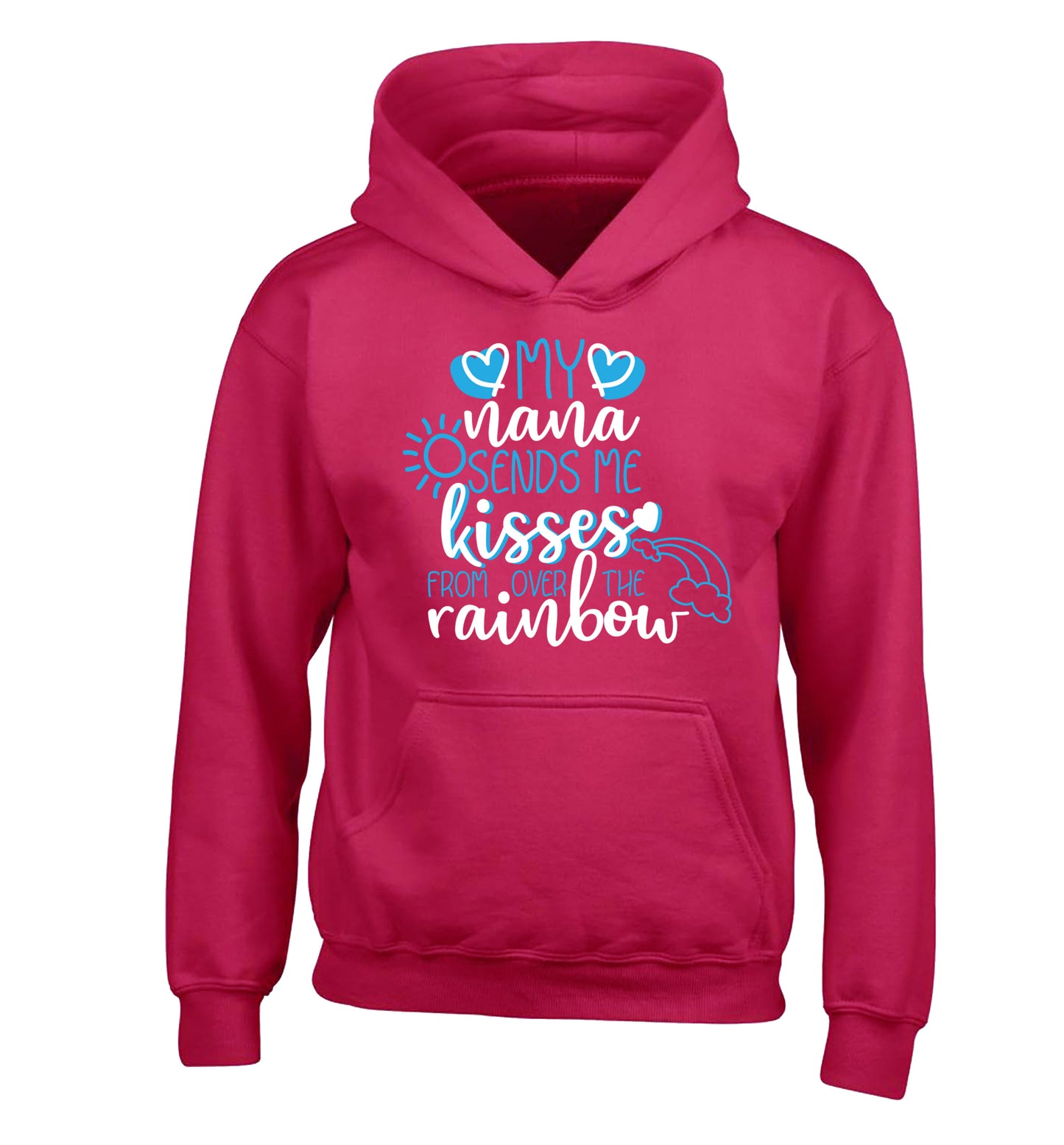 My nana sends me kisses from over the rainbow children's pink hoodie 12-13 Years
