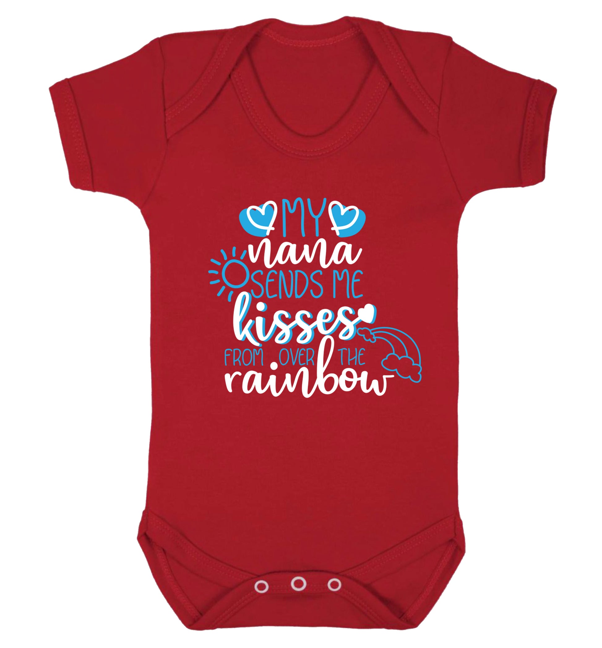 My nana sends me kisses from over the rainbow Baby Vest red 18-24 months