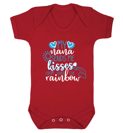 My nana sends me kisses from over the rainbow Baby Vest red 18-24 months