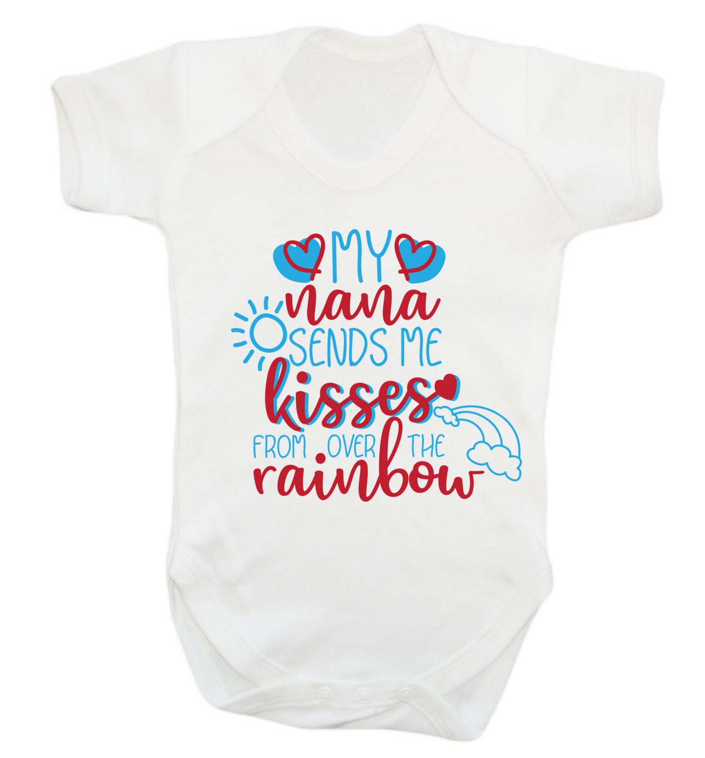 My nana sends me kisses from over the rainbow Baby Vest white 18-24 months