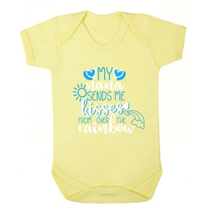 My nana sends me kisses from over the rainbow Baby Vest pale yellow 18-24 months