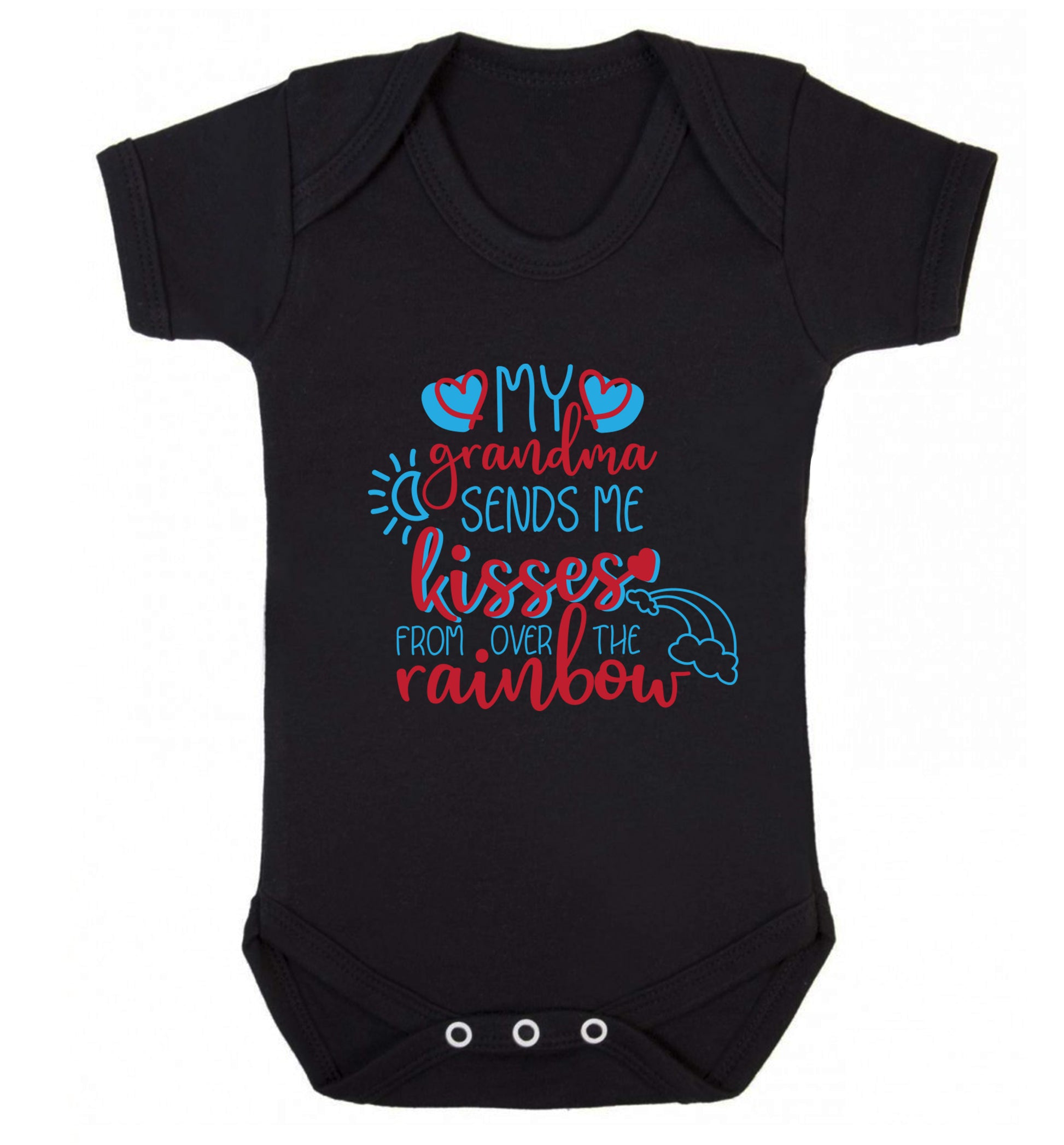 My grandma sends me kisses from over the rainbow Baby Vest black 18-24 months
