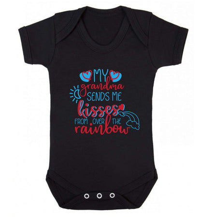 My grandma sends me kisses from over the rainbow Baby Vest black 18-24 months