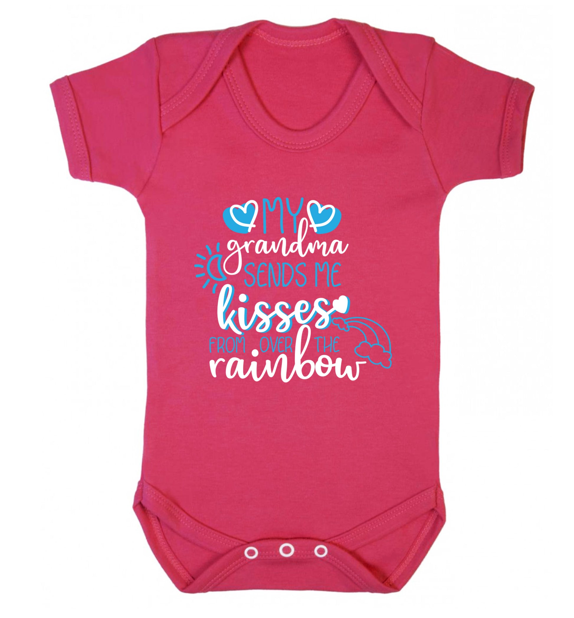 My grandma sends me kisses from over the rainbow Baby Vest dark pink 18-24 months