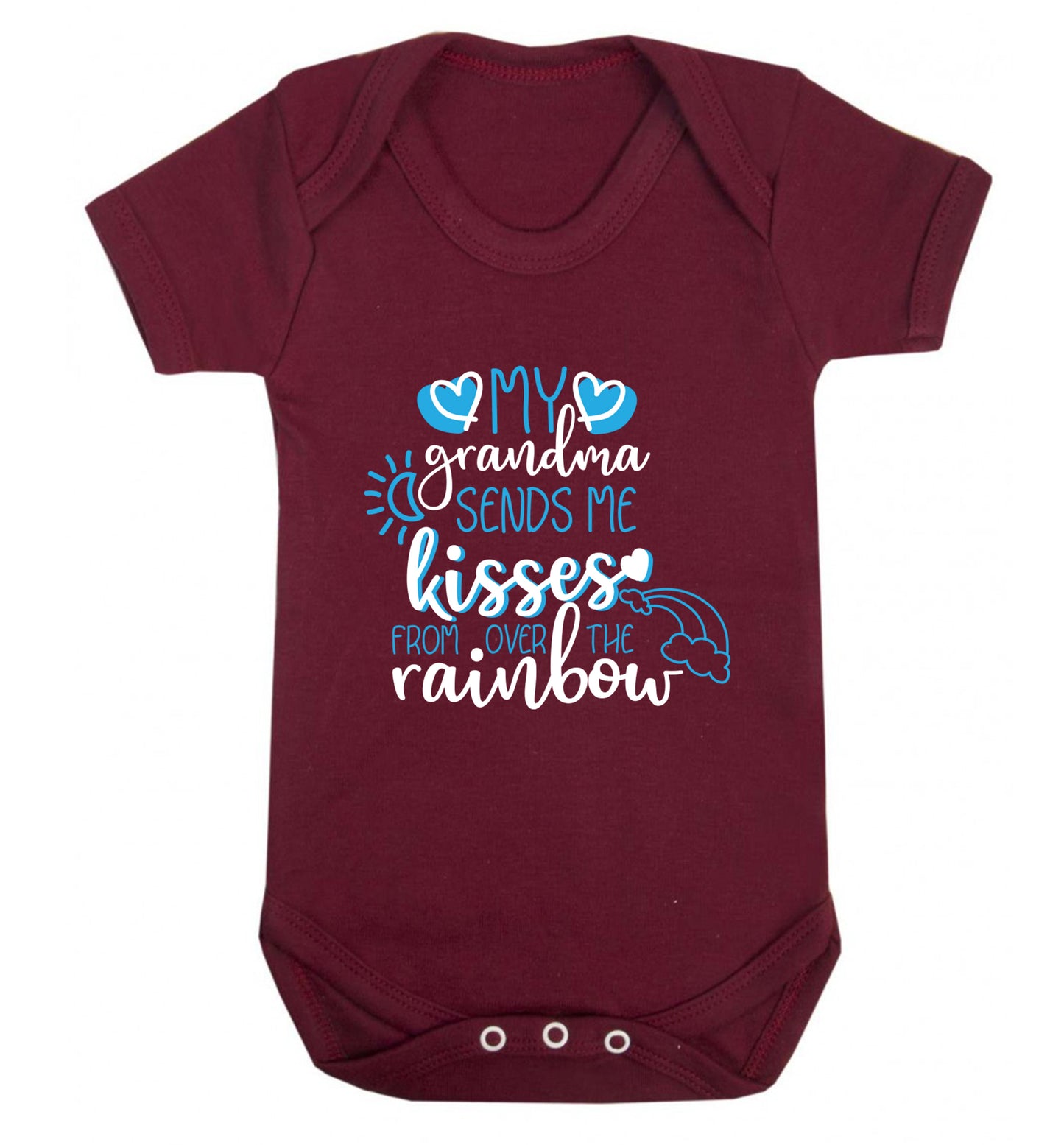 My grandma sends me kisses from over the rainbow Baby Vest maroon 18-24 months