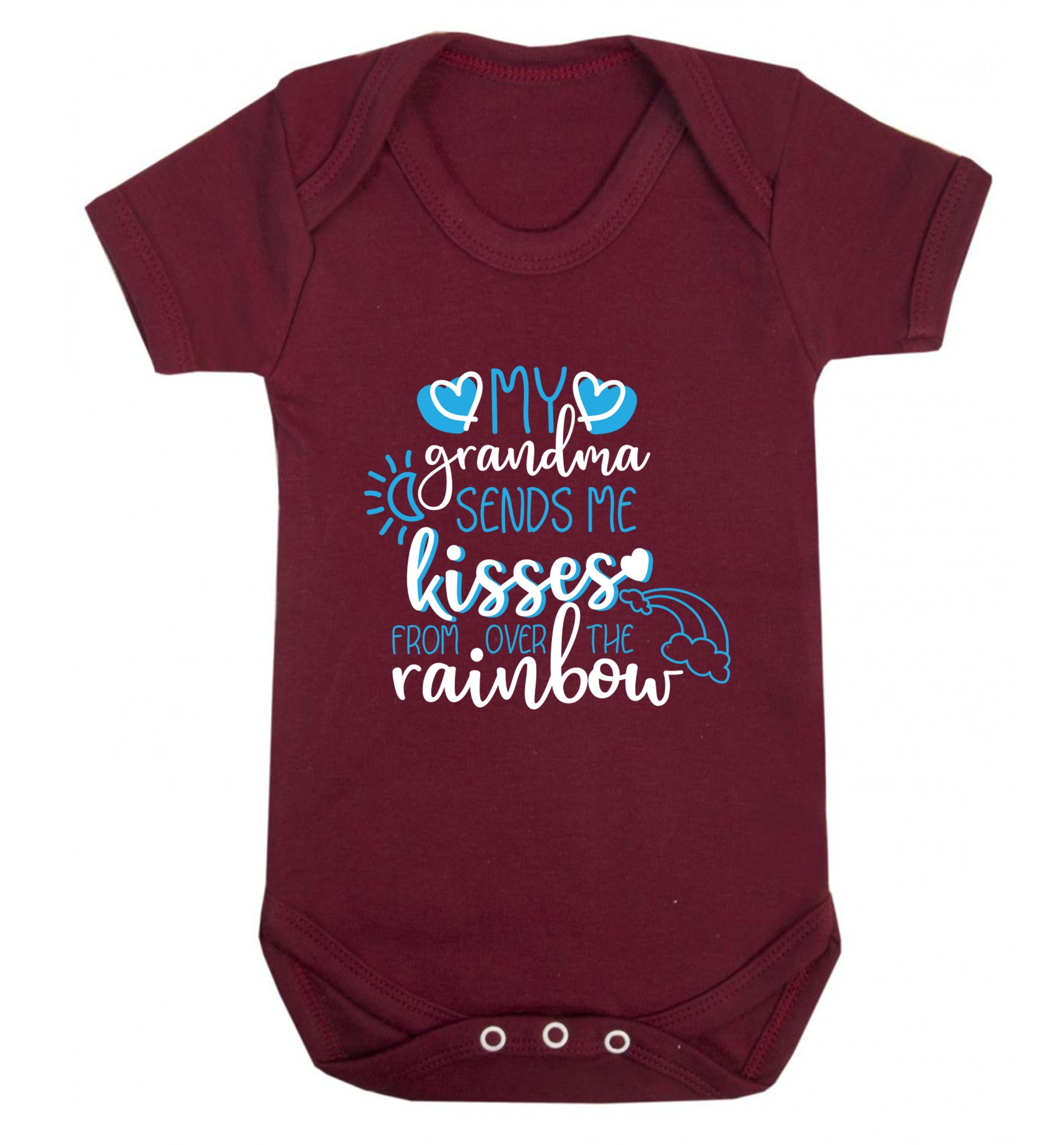 My grandma sends me kisses from over the rainbow Baby Vest maroon 18-24 months