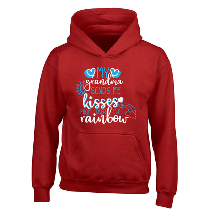 My grandma sends me kisses from over the rainbow children's red hoodie 12-13 Years